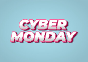 Cyber monday. Text effect in 3 dimensions look, good for social media ads