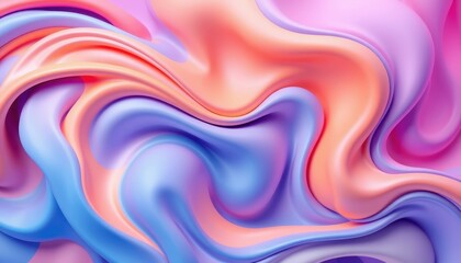 Obraz premium Abstract Swirling Pastel Colors Fluid Design