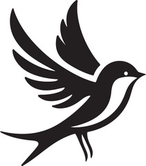 Bird silhouette vector illustration. black and white silhouette of a bird collection.