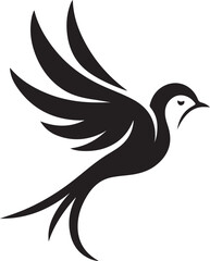 Bird silhouette vector illustration. black and white silhouette of a bird collection.