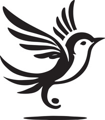 Bird silhouette vector illustration. black and white silhouette of a bird collection.