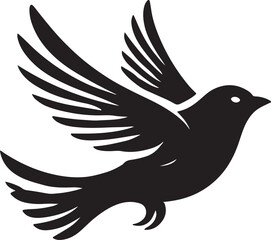 Bird silhouette vector illustration. black and white silhouette of a bird collection.