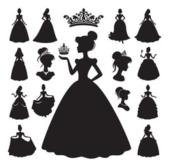 Princess silhouette vector illustration