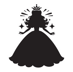 Princess silhouette vector illustration