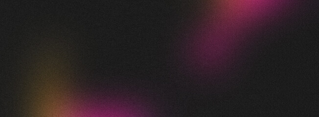 Colorful pink, yellow, turquoise back gradient noisy grain background texture