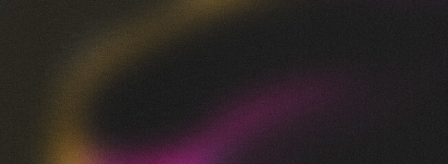 Colorful pink, yellow, back gradient noisy grain background texture