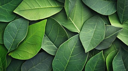Lush green leaf texture background displaying various shades of leaves in a vibrant natural setting perfect for nature themes or designs