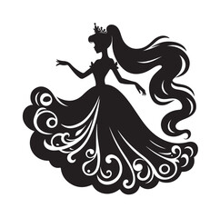 Princess silhouette vector illustration