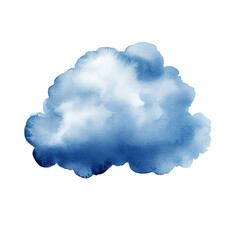 A blue cloud with white clouds in the background. The sky is blue and the clouds are fluffy