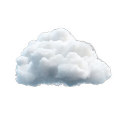 A white cloud with a few dark spots. The cloud is fluffy and looks like it's about to rain