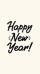 Minimalist Flat Color 'Happy New Year' Typography Designs
