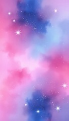 Fototapeta premium A vibrant and dreamy illustration of a colorful night sky with stars and constellations. Perfect for backgrounds, wallpapers, and fantasy-themed designs.