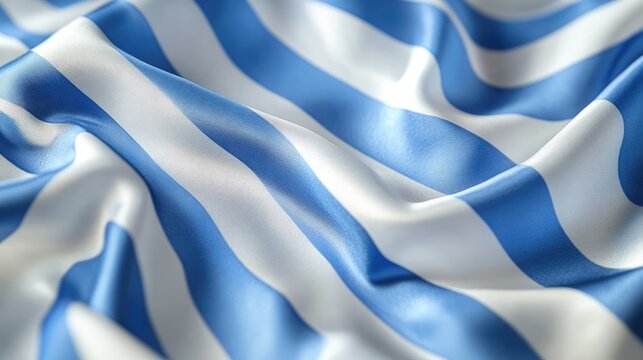 Soft silk blend fabric featuring elegant blue and white stripes ideal for fashion and interior design projects with a luxurious texture.