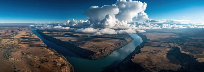 A large body of water is reflected in the sky