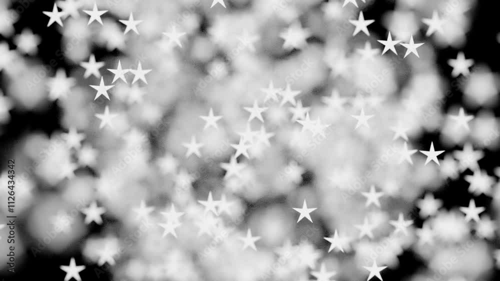 Wall mural blur star loop camera moves through a frame full of stars going in and out of focus. loops.