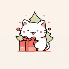 Cute Kitty with Gifts