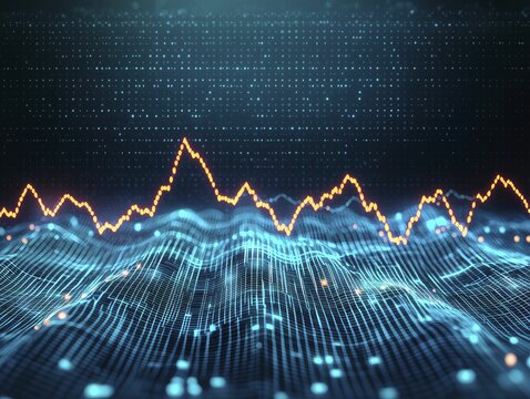 Graph depicting stationarity in time series data, showcasing consistent patterns and trends with vibrant colors and clear lines.