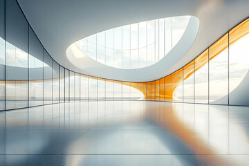 Modern Building's Glass Walls Curve Elegantly Skyward