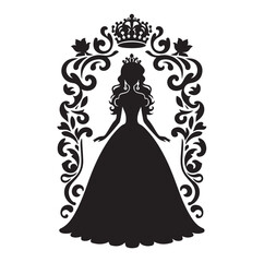 Princess silhouette vector illustration
