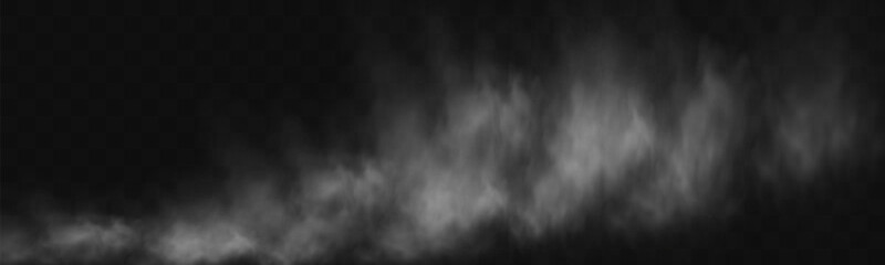 Realistic smoke, vape, fog, smog. Illustration of smoke on a transparent background.
