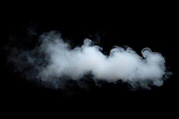 Naklejka premium White smoke on black background. Fog texture