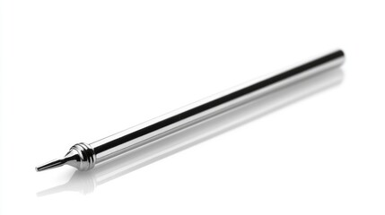Fototapeta premium Screwdriver bit with mirrored reflection on a white background showcasing its sleek design and precision craftsmanship.