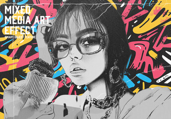 Mixed Media Art Effect with Generative AI