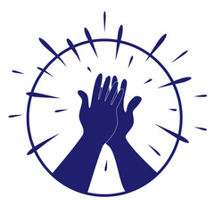 Two hands giving a high five for great work. Vector illustration of friendship and giving a high five as a symbol of great work achievement. People team give hand slapping Vector illustration.
