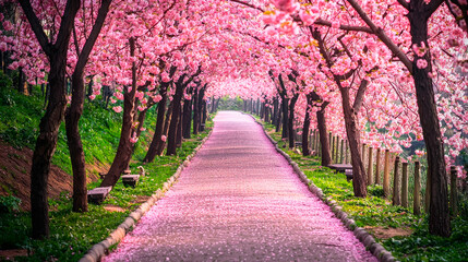 Naklejka premium Japanese painting cherry blossom. Selective focus. .