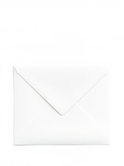 Blank white envelope with textured paper, isolated on a white background, perfect for mailings, invitations, and other printed materials, clipping path