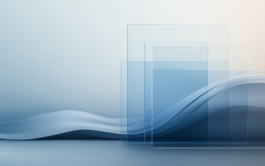 Background of e-commerce product booth integrating fashion and technology elements