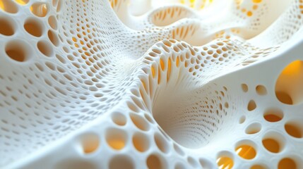abstract design of intricate porous structure symbolizing renewable energy and innovation in sustainable technology