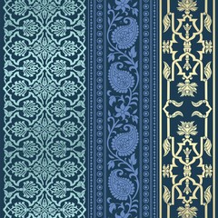 wedding card design, traditional paisley floral pattern , royal India	