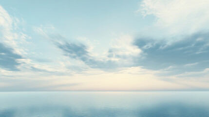 Obraz premium An abstract background of soft slow moving clouds, minimalist, calm, blue and white 