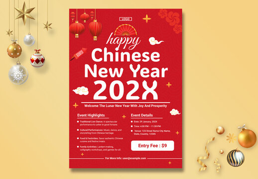 Chinese New Year Celebration Flyer Layout