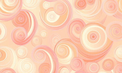 Soft peach and orange swirl pattern with a groovy 1970s retro vibe on a muted pink background. Perfect for vintage-inspired designs or posters, evoking nostalgia and happy, eye-catching energy.