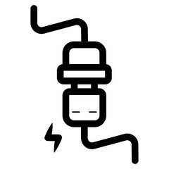 electric plug and socket connect icon