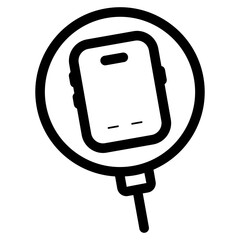 smartphone charging on wireless charger icon