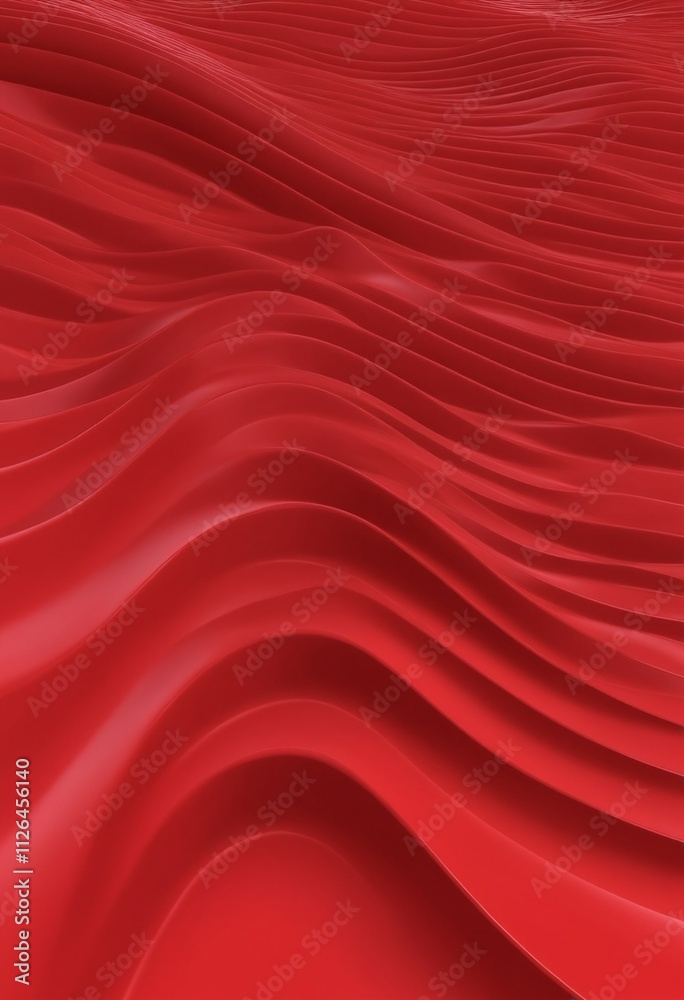Poster red wave 3d abstract background