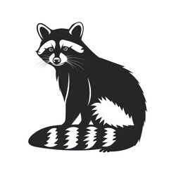 Obraz premium Elegant Racoon Silhouette: Dark Nature Artwork