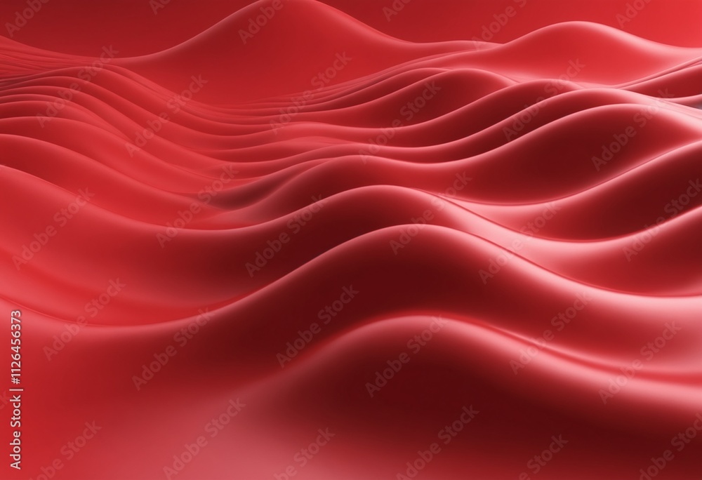 Aufkleber red wave 3d abstract background