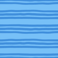 Blue seamless pattern with hand drawn stripes