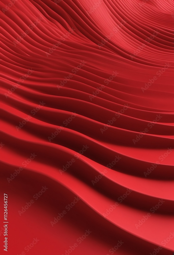 Poster red wave 3d abstract background