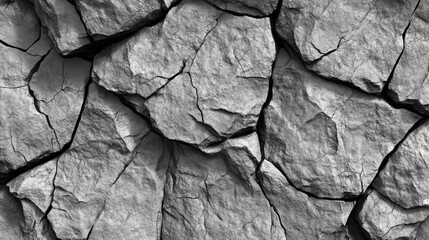 Abstract cracked rock texture background with seamless pattern for construction and design projects featuring dark gray granite material.