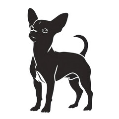 Black Chihuahua Dog Silhouette: Elegant Canine Art