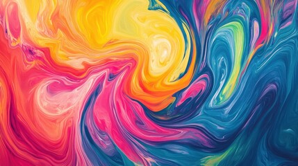 Vibrant Swirls: An Abstract Masterpiece of Color and Motion