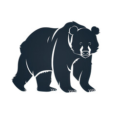 Fototapeta premium Majestic Black Bear Silhouette in the Night: A Dark Wildlife Image
