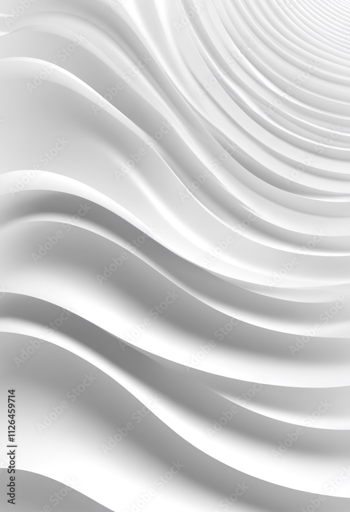 Aufkleber white wave 3d abstract background