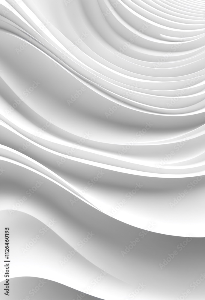 Poster white wave 3d abstract background
