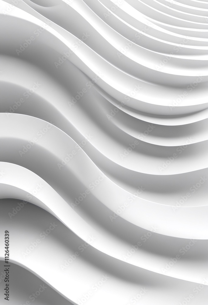 Poster white wave 3d abstract background